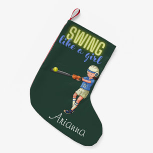Svänga som en tjej-softball liten julstrumpa