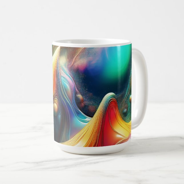 Svängande abstrakt landskap kaffemugg (Framsida höger)