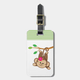 Svängande apa för flicka bagagebricka