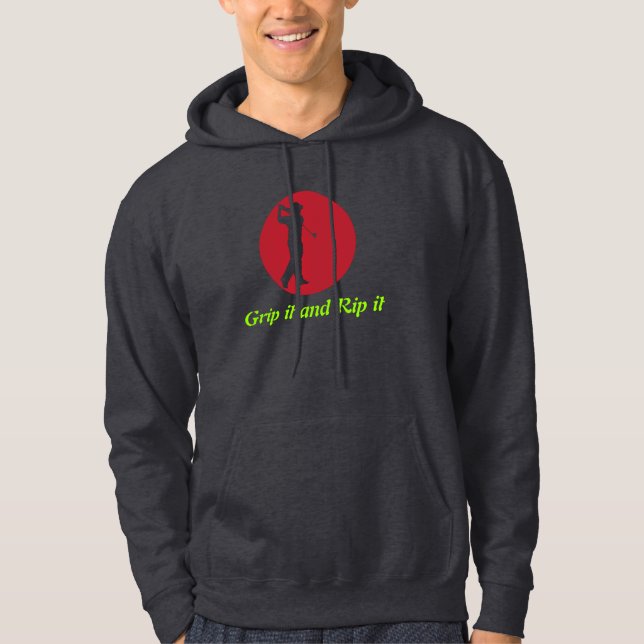 Svängande chaufförmörk för golfare - grå hoodie (Framsida)