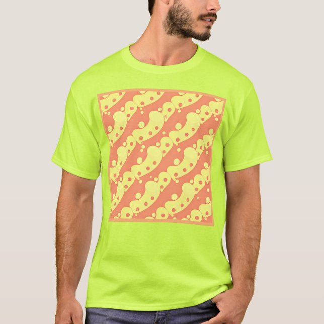 Svängande Färgrik Abstrakt Mönster T Shirt (Framsida)