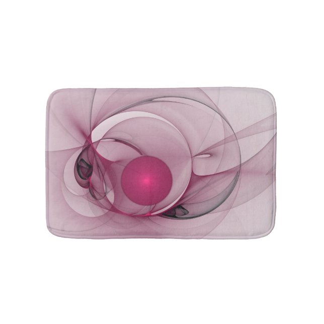 Svängande Fraktal, Modern Abstrakt Bär Rosa Konst Badrumsmatta (Framsidan)