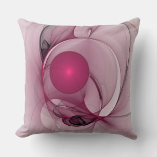 Svängande Fraktal, Modern Abstrakt Bär Rosa Konst Kudde