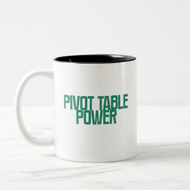 Svängbar Tabell Power Excel Dataanalys Design Två-Tonad Mugg (Vänster)