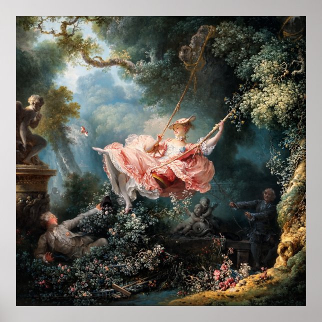 Svänget av Jean-Honore Fragonard Poster (Framsidan)