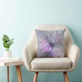 Svängig modern abstrakt fraktal konst blomma kudde