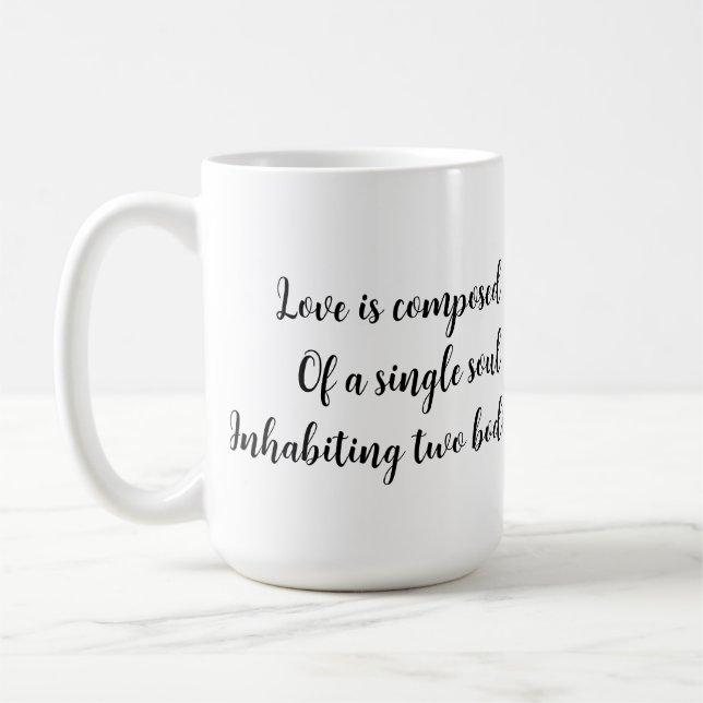🦢 Svanhjärtan Kärlek är enkel Själ Mug 💖 Kaffemugg (Vänster)
