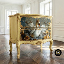 Svankung med gula blommor decoupage