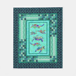 Svanning av havssköldpaddor Quilt Blanket Underbar Fleecefilt