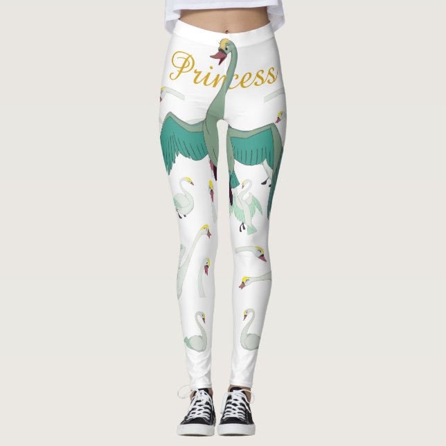 Svanprincessen Damasker Leggings (Framsida)