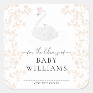 Svanprinsessa Bibliotek Bokmärke Klistermärke