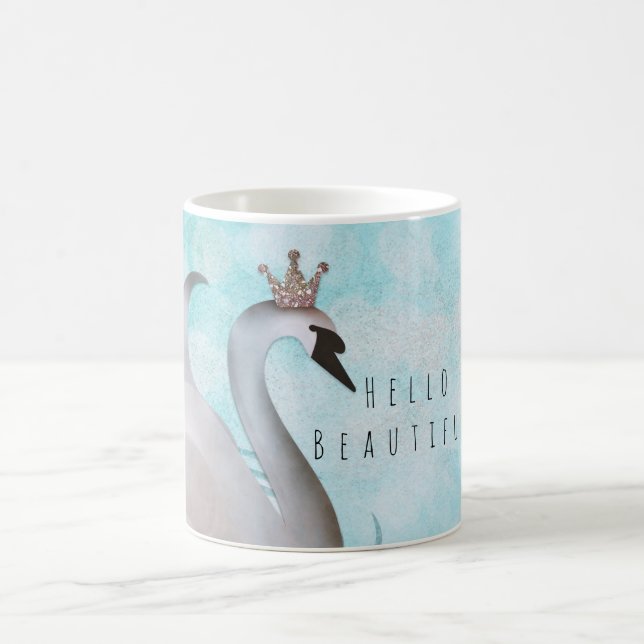Svanprinsessa Falskt Guld Glitter Chic Saga Kaffemugg (Center)