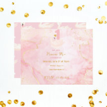 Svanprinsessa Rosa & Guld Watercolor 1-årsdag