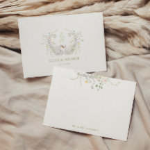 Svans Floral Monogram Krönings Bröllop