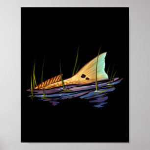 Svansande Rödfisk Röd Trumfisk Tröja Rödfisk Svans Poster