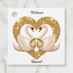 🦢 Svanskyltar för bröllopsetiketter för eleganta Gåvor Etiketter