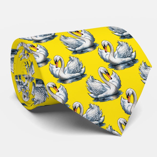 Svansvamp mönsterdesign på gul  slips (Skapare uppladdad)