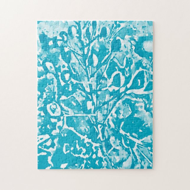 Svår Abstrakt Aqua Bird of Paradise Puzzle Pussel (Vertikal)