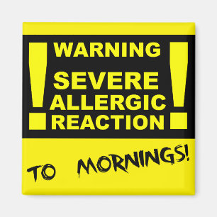 Svår allergisk reaktion på roliga morgonmagneter magnet