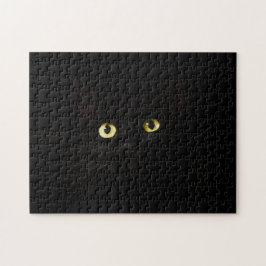 Svår att lösa mörk katt solid svart pussel