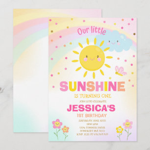 Svår födelsedagsinbjudan Little Sunshine Party Inbjudningar