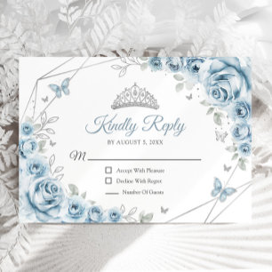 Svar från Quinceanera på baby blue Silver Blommigt