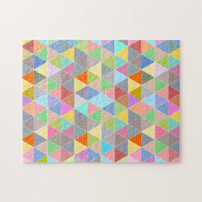 Svår geometrisk triangelpussel 252 pc pussel (Horisontell)