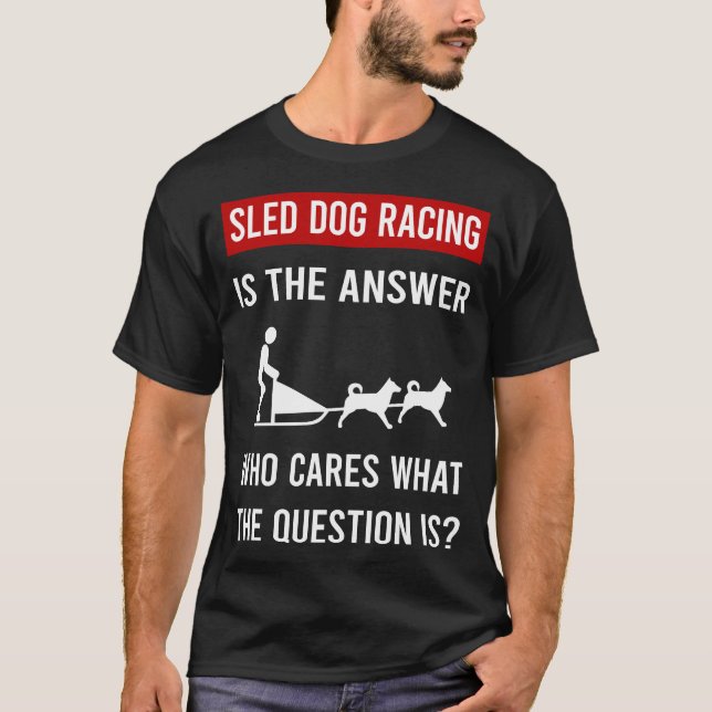 Svar Hund slädhundracing hundspann T Shirt (Framsida)
