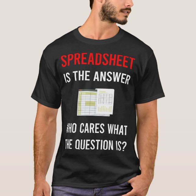 Svar Kalkylblad Kalkylblad T Shirt (Framsida)