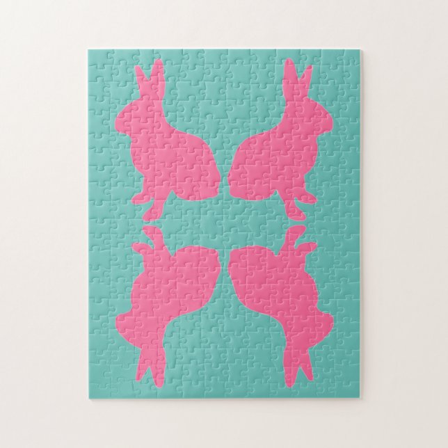 Svår Modern Rosa Bunny Puzzle Pussel (Vertikal)