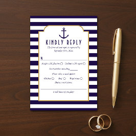 Svar på bröllop med marinblå och vit randig ankard