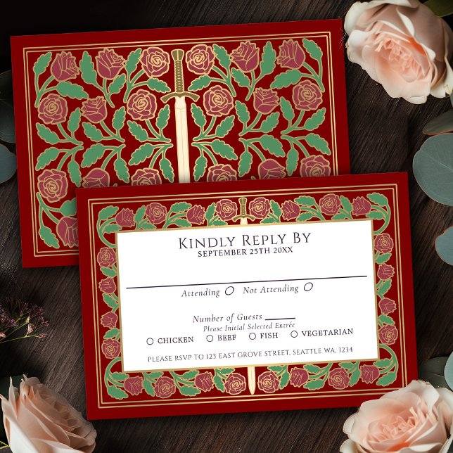 Svar på bröllop med scharlakansröd blomstersvärd k (Skapare uppladdad)