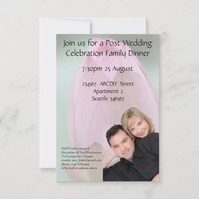 Svar på bröllopsfirande med rosa lotusblomma (Framsida)