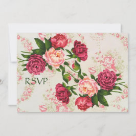 Svar på bröllopsinbjudan för Rosa Rosor Inbjudningar