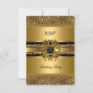 Svar på inbjudan Elegant leopard guld svart