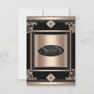 Svar på inbjudan Fest Art Deco Svart kaffe