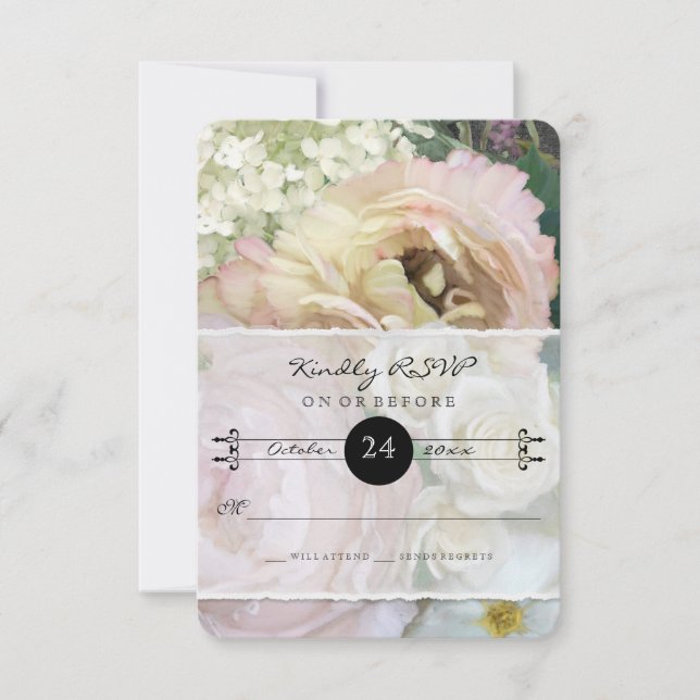 Svar på inbjudan Fransk blomstermarknad Peony Hydr (Framsida)