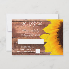 Svar på inbjudan till lantlig solrosbröllop