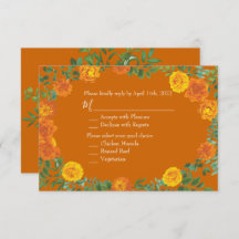 Svar på inbjudan till orange & Rust Fall Peony Ro