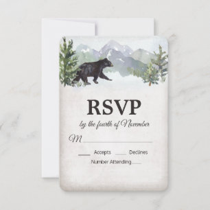 Svar på inbjudan till Rustic Woodland Björn Bröllo