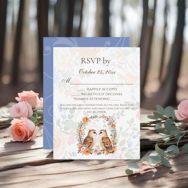 Svar på inbjudan till Skogulusbröllopet (Celebrate your special day with this enchanting woodland owl design!)