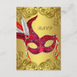 Svar på maskeradfest med röda och guldtema