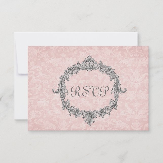 Svar på Peach Damask Vintage OSA Bröllop (Framsida)