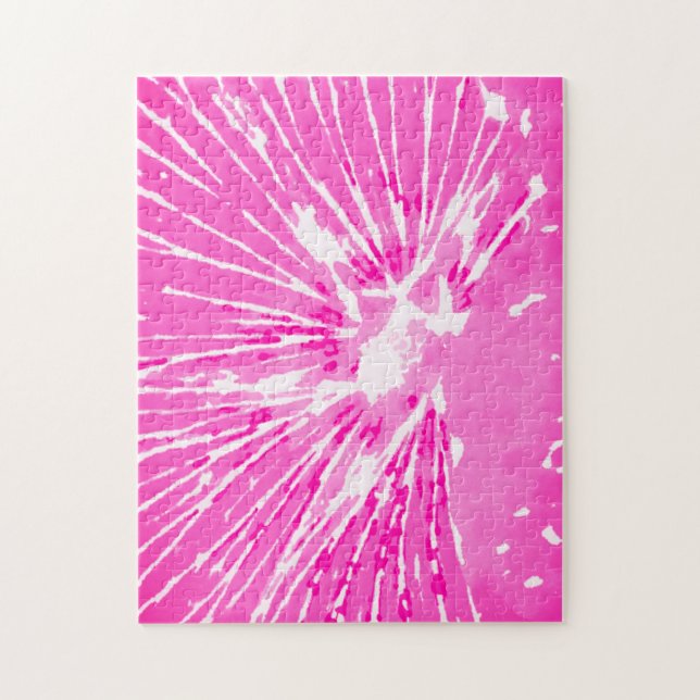Svår Rosa av Abstrakt Hollyhock Flower Puzzle Pussel (Vertikal)