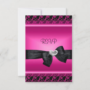 Svar RSVP Fest Silver Hjarta Rosa Svart