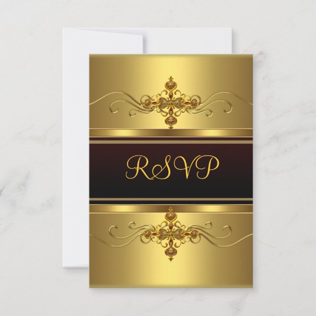 Svar RSVP Fest Svart guld juvel Liten (Framsida)