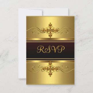 Svar RSVP Fest Svart guld juvel Liten