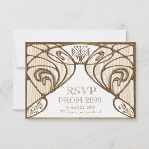 SVAR RSVP, Gatsby, guld på vitt