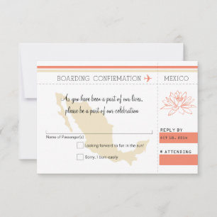 Svar RSVP Ombordstigningskort TILL MEXICO