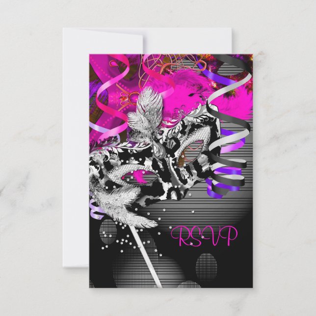 Svar RSVP Respons Fest Mask Silver Rosa 2 (Framsida)